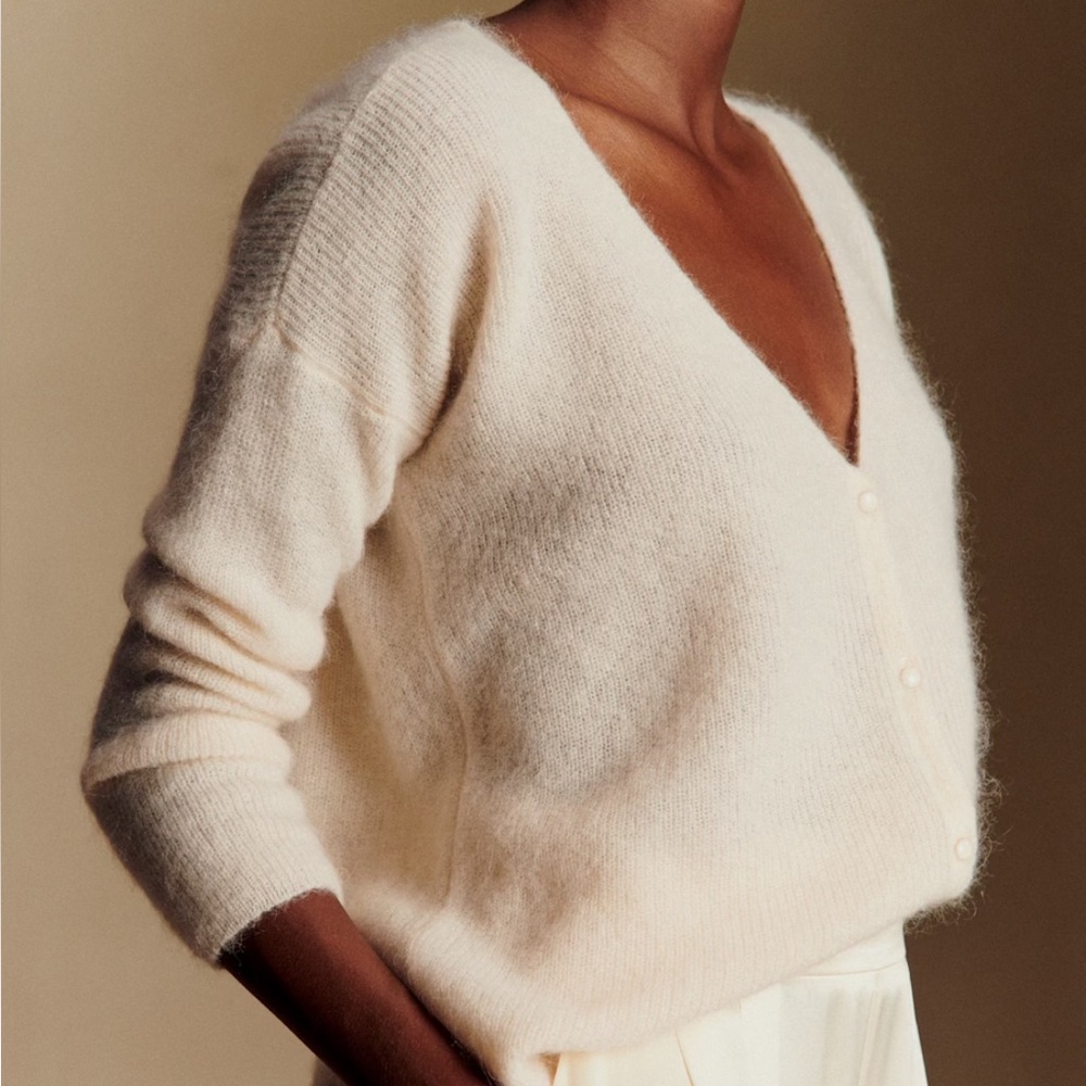 NWT SEZANE BARRY CARDIGAN IN ECRU 🤍🤍 SIZE S - Picture 4 of 12